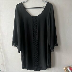 ASTR Black Backless Dress with Lace details Size Large